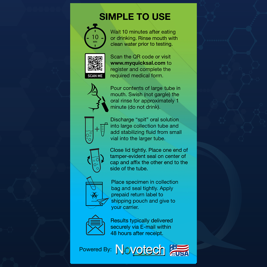 Quiksal Single Use Saliva Drug Test Kit - 110 Panel Test